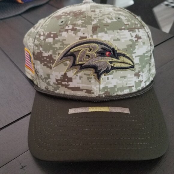 Men's Baltimore Ravens New Era Camo 2025 Salute to Service 39THIRTY Flex Hat M-L - Picture 6 of 11